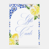 Das ist Amore Lemon Italian Blue Tile Brautparty Acrylschild (Vorderseite)