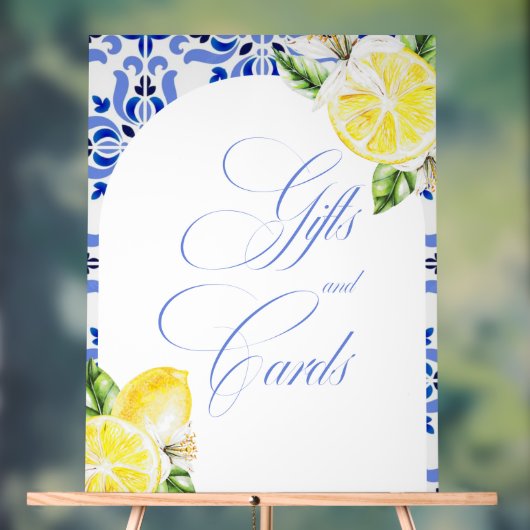 Das ist Amore Lemon Italian Blue Tile Brautparty Acrylschild (Neutral)