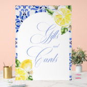 Das ist Amore Lemon Italian Blue Tile Brautparty Acrylschild (Hochzeit)