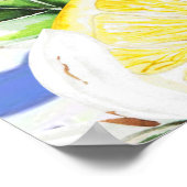 Das ist Amore Lemon Italian Blue Tile Brautparty Poster (Ecke)