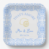 Das ist Amore Lemon Tiles Fun Mediterranean Weddin Pappteller (Vorderseite)