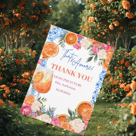 Das ist amore mediterrane blaue Fliesen-Brautparty Dankeskarte