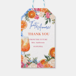 Das ist amore mediterrane blaue Fliesen Brautparty Geschenkanhänger