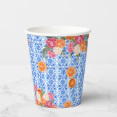 Das ist amore mediterrane blaue Fliesen-Brautparty Pappbecher (Vorderseite)