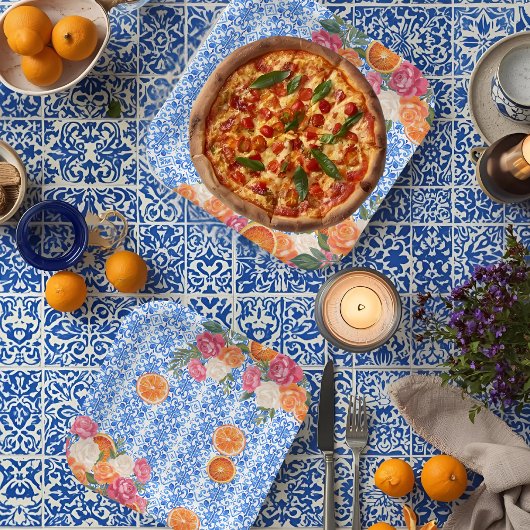 Das ist amore mediterrane blaue Fliesen-Brautparty Pappteller