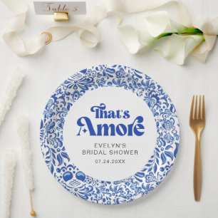 Das ist Amore Moderne italienische Bridal Shower Pappteller