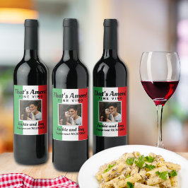 Das ist Amore! Personalisierte italienische Fotofl Weinetikett