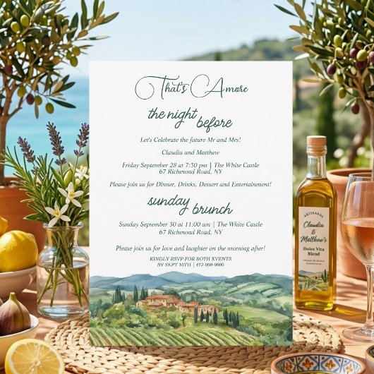 Das ist Amore Probedinner & Sonntagbrunch Einladung