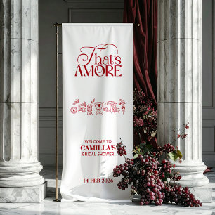 Das ist Amore Rot handgezeichnete Brautdusche Banner