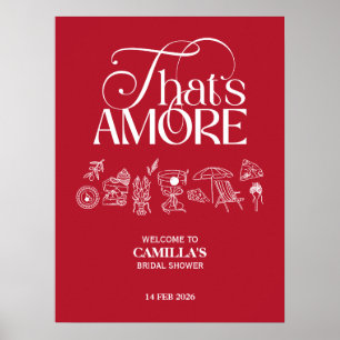 Das ist Amore Rot handgezeichnete Bridal Shower Poster