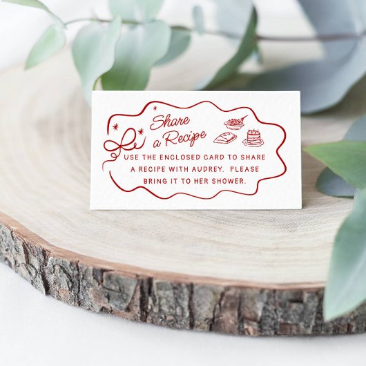 Das ist Amore, rote Doodle-Rezeptkarte teilen Begleitkarte