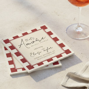 Das ist amore rote karierte Bridal Shower Serviette