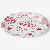 Das ist Amore Roter Brautabschied Pappteller (Schrägansicht)