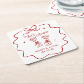 Das ist Amore, Roter Doodle personalisiert Rechteckiger Pappuntersetzer (angewinkelt)