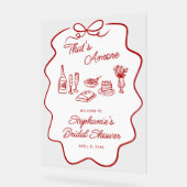 Das ist Amore roter Doodle-Rahmen Large Willkommen Acrylschild (Winkel)