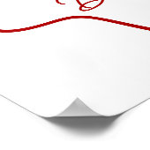 Das ist Amore Roter Doodle-Rahmen Willkommen Poster (Ecke)