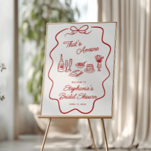 Das ist Amore Roter Doodle-Rahmen Willkommen  Poster