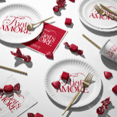 Das ist Amore Roter Schrift Hochzeitsdusche Pappteller