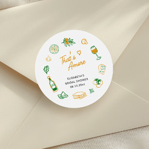 Das ist Amore Rustikale italienische Bridal Shower Runder Aufkleber