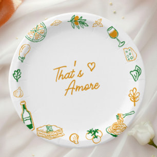 Das ist Amore Rustikales Italienisches Essen Braut Pappteller