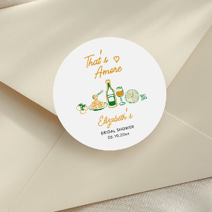 Das ist Amore Rustikales Italienisches Essen Braut Runder Aufkleber