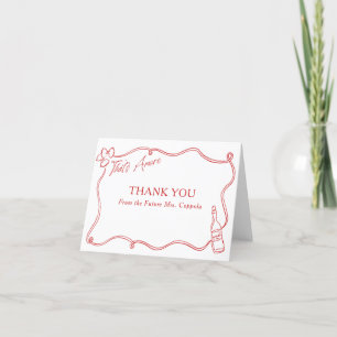 Das ist Amore Whimsical Hand Drawn Brautparty Dankeskarte