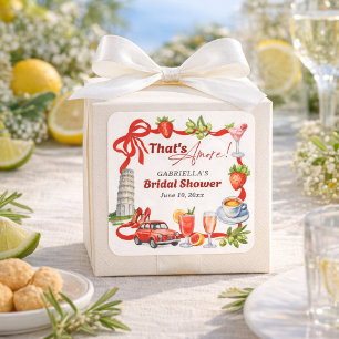 Das ist Amore Whimsical Italienische Hochzeitsdusc Quadratischer Aufkleber