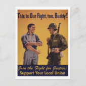 Das ist auch unser Kampf! Pro-Gewerkschaft-Postkar Postkarte (Vorderseite)
