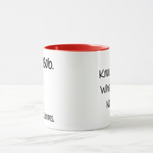Das ist Bob, Knock Knock, Bad Joke, Funny Coffee Tasse (Zentrum)