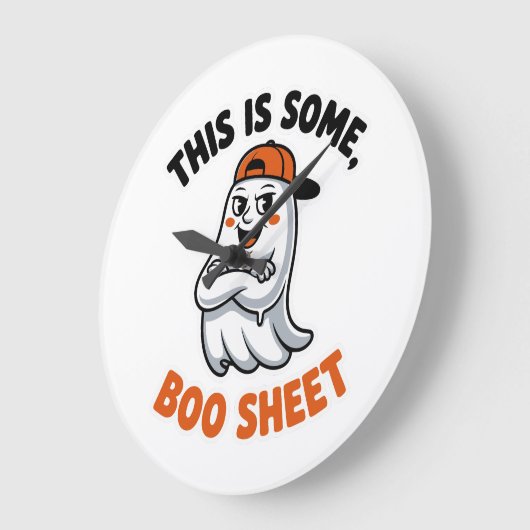 Das ist Boo Sheet Ghost Groovy Halloween Kostüm Große Wanduhr (Winkel)