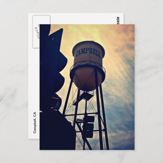 Das ist Campbell CA, Campbell Water Tower Postkart Postkarte (Vorne/Hinten)