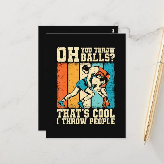 Das ist cool, ich werfe Menschen Postkarte (Vorderseite/Rückseite Beispiel)