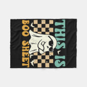 Das ist das Boosheet Ghost Retro Halloween-Kostüm  Fleecedecke (Vorderseite (Horizontal))