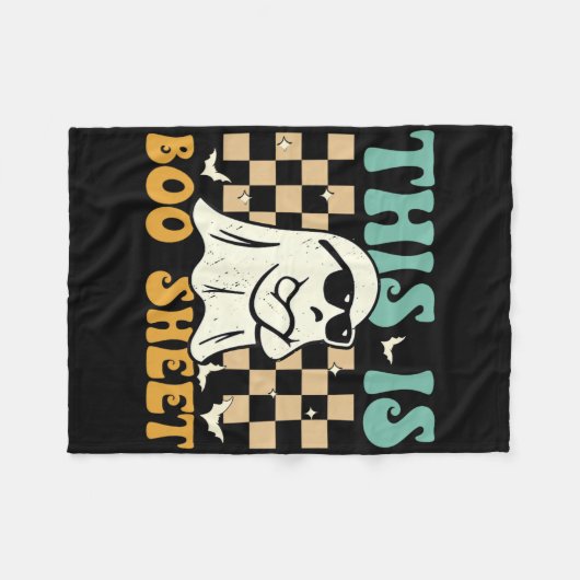 Das ist das Boosheet Ghost Retro Halloween-Kostüm Fleecedecke (Vorderseite (Horizontal))