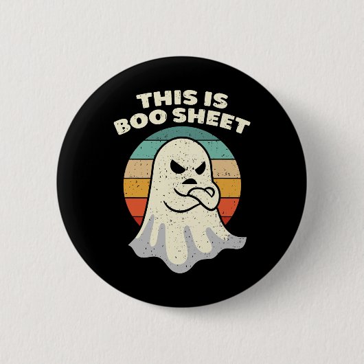 Das ist das Bootblatt Ghost Retro Halloween Kostüm Button (Vorderseite)