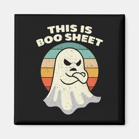 Das ist das Bootblatt Ghost Retro Halloween Kostüm Magnet (Vorne)