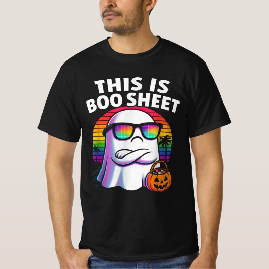 Das ist das Bootblatt Ghost Retro Halloween Kostüm T-Shirt (Vorderseite)