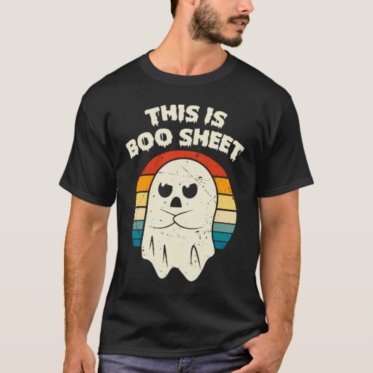 Das ist das Bootschild Ghost Groovy Floral Hallowe T-Shirt (Vorderseite)