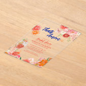 Das ist das Brautparty aus mediterran blauen Flies Acryleinladungen (Ablage )