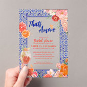 Das ist das Brautparty aus mediterran blauen Flies Acryleinladungen (Insitu (Handheld))