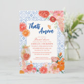 Das ist das Brautparty aus mediterran blauen Flies Einladung (Stehend Vorderseite)