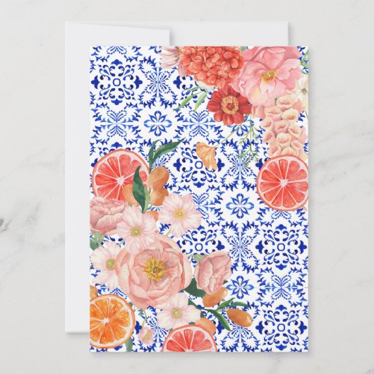 Das ist das Brautparty aus mediterran blauen Flies Einladung (Rückseite)