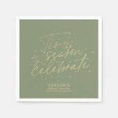 Das ist das Brautparty des Grünen Moos Winter Serviette (Vorderseite)