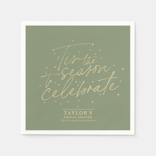 Das ist das Brautparty des Grünen Moos Winter Serviette (Vorderseite)