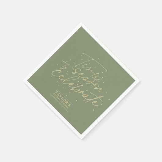 Das ist das Brautparty des Grünen Moos Winter Serviette (Ecke)