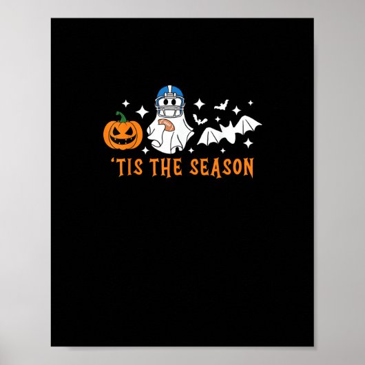 Das ist das Fußball-Halloween-Spooky Pumpkin Poster (Vorne)