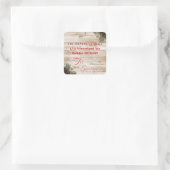 "Das ist das heilige weiße Holzadressen-Label der Quadratischer Aufkleber (Tasche)