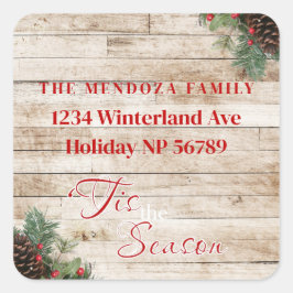 "Das ist das heilige weiße Holzadressen-Label der  Quadratischer Aufkleber