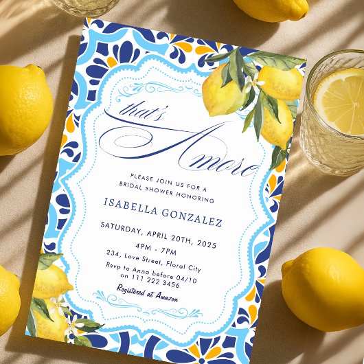 Das ist das italienische Brautparty Majolica Tiles Einladung