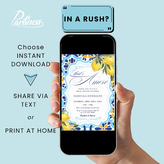 Das ist das italienische Brautparty Majolica Tiles Einladung